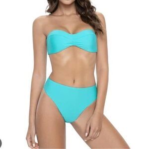 PQ SWIM Hillary high waist bottoms PILYQ blue high waisted size small NWT NEW